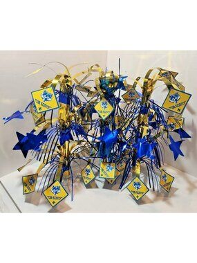 Set of 3 BSA Boy Scouts of America Cub Scout Party Banquet Decorations Blue Gold